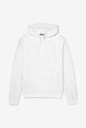 FILA Asher Velour Hoodies White,Mens Clothing | CA.ZATJPI750